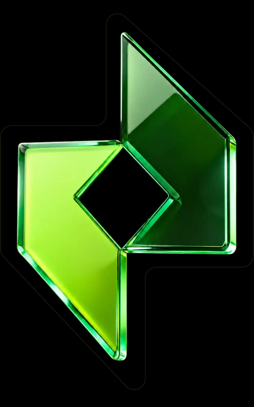 Kandle glass mark with green circuit line